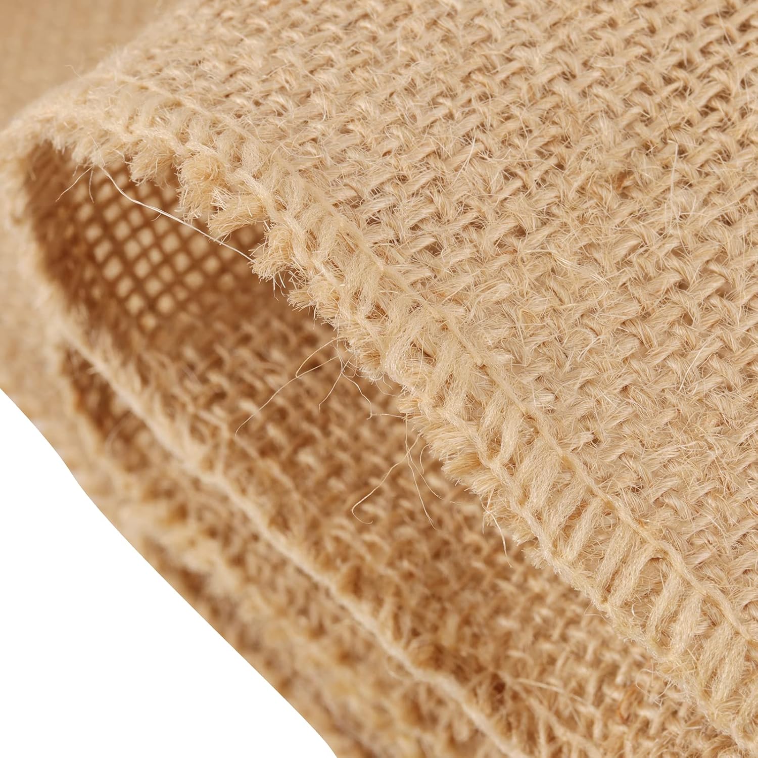 HAKZEON 6 Inch Wide Burlap Fabric Ribbon, 54 Yards Natural Jute Burlap Fabric Roll Ribbon for DIY Crafts, Christmas, Wedding, Party, Home Decoration
