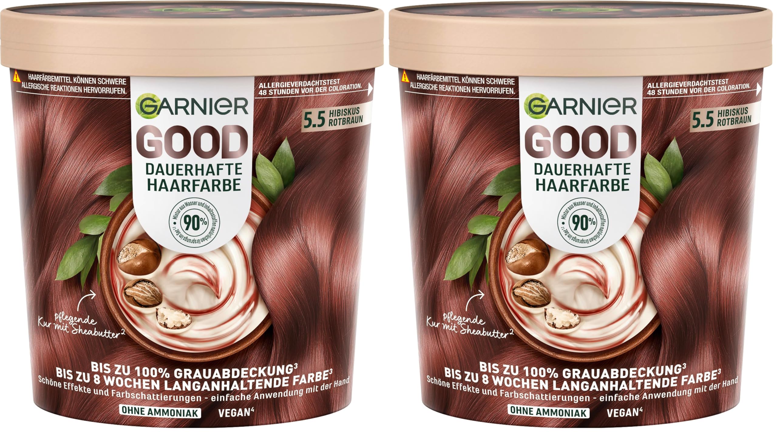 Garnier GOOD Dauerhafte Haarfarbe 6.0 Mochaccino Braun, permanente Coloration, ohne Ammoniak, bis zu 100% Grauabdeckung, bis 8 Wochen langanhaltende Farbe, einfache Anwendung, angenehmer Duft, 1 Stk. - 5