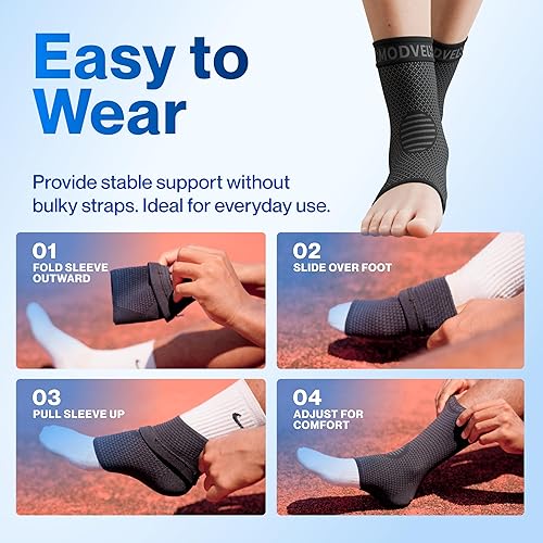Vista 7 de Modvel Foot & Ankle Brace Socks for Sprained Ankle Compression Sleeve - Plantar Fasciitis Relief Brace, Foot Support for pain Women & Men - A Skin