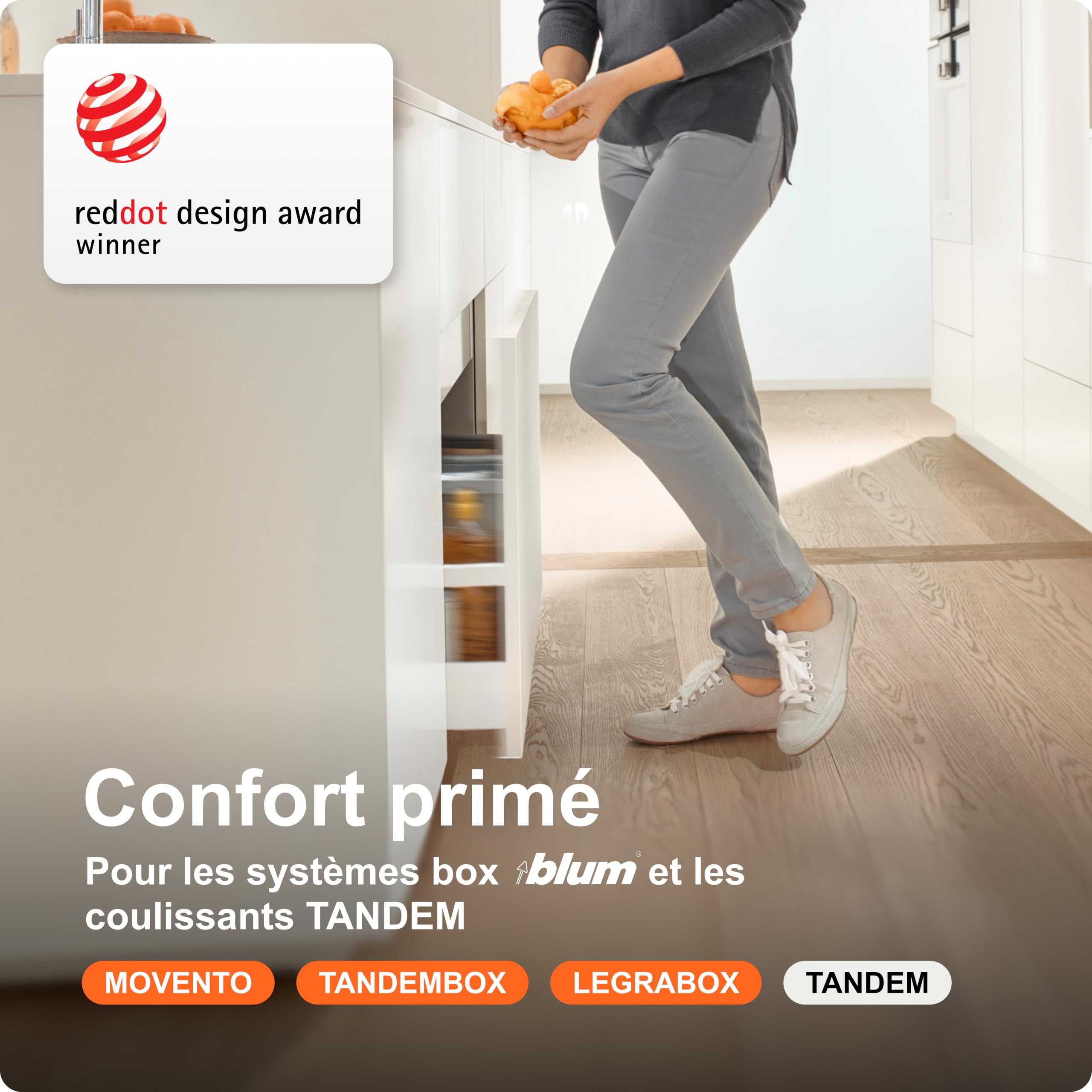 blum SERVO-DRIVE uno set I ouverture par pression Push-to-Open pour cuisines sans poignée I compatible LÉGRABOX, TANDEMBOX et MOVENTO I ouverture motorisée I ouverture électrique silencieuse