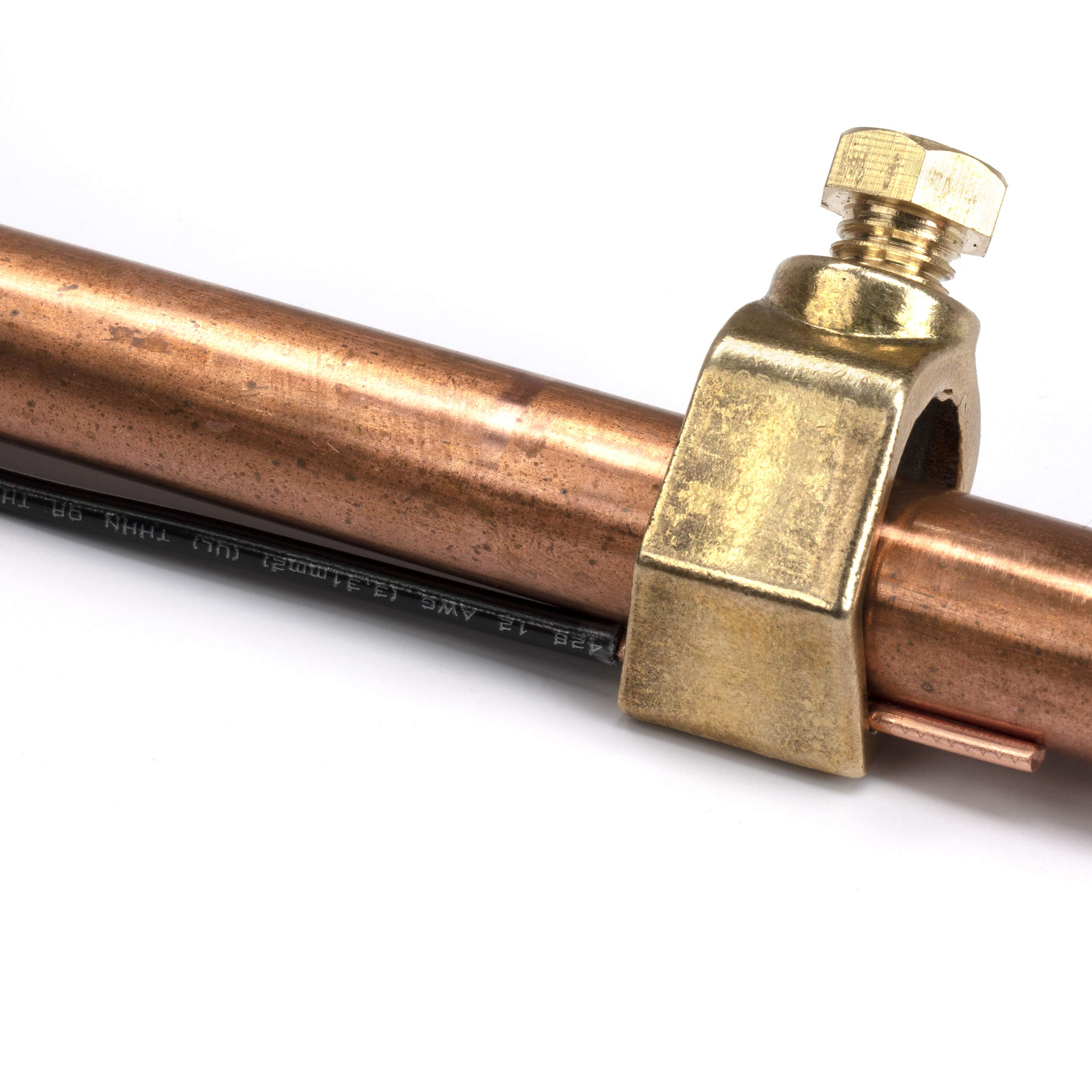 THE CIMPLE CO Kupfer-Erdungsklemmen, 1,6 cm (5/8 Zoll), Erdungsstangenklemmen für Erdungsdraht, Stangen, Bewehrungsstäbe, Zählerkästen, Rohre, CATV, UL-gelistet für direkte Verlegung und elektrische