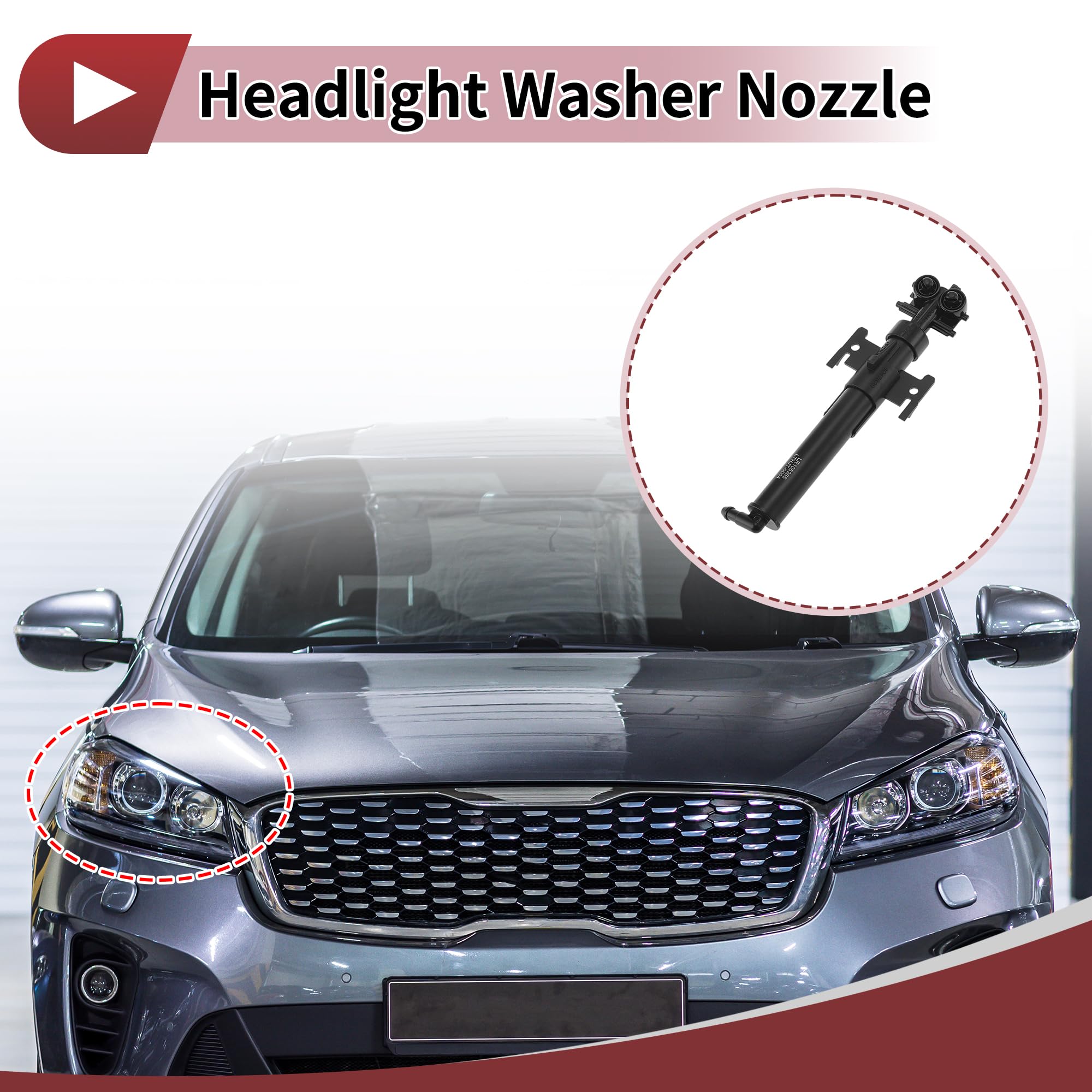 INFINAUTO Front Passenger Side Headlight Washer Nozzle for Land Rover Range Rover Sport 2018 Headlight Headlamp Washer Nozzle Jet Sprayer No.LR105365 POM 1 Pc