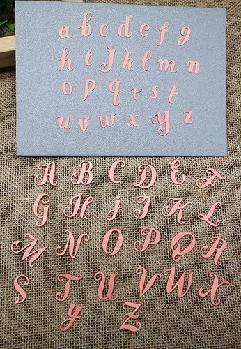 Miniatura 6 de 26 mayúsculas minúsculas alfabeto metal troqueles letras corte para bricolaje álbum de recortes foto grabado troqueles corte plantillas papel