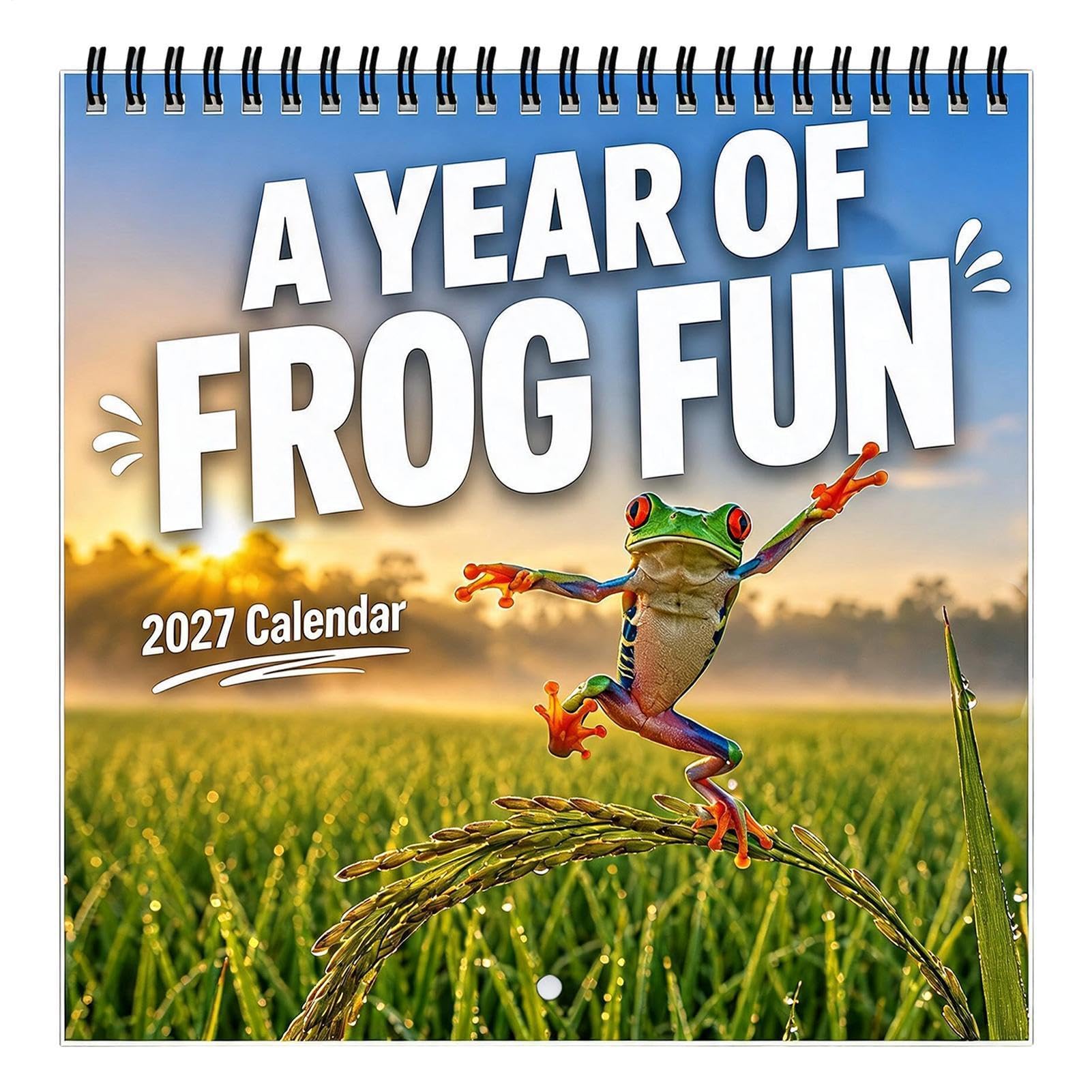 Calendrier grenouille 2027 à spirales avec motif grenouille