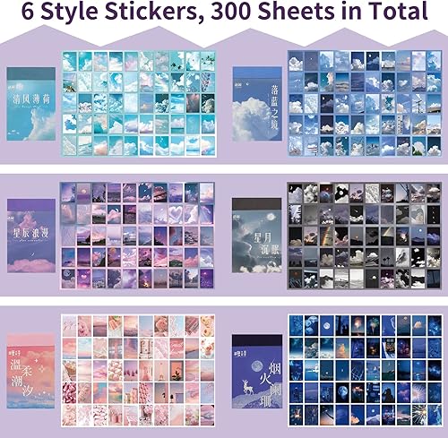 Miniatura 3 de Juego de 600 calcomanías Washi, 12 juegos de agenda para álbumes de recortes, agenda de álbumes, calcomanías para álbumes de recortes, suministros