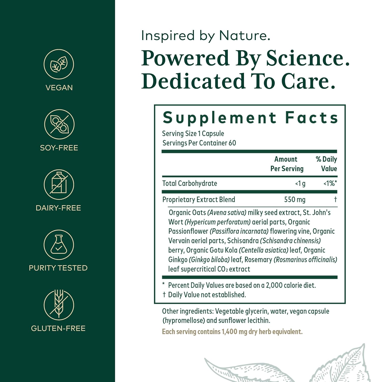 GAIA HERBS PRO Emotional Balance - Supports Stress & Cognitive Health* - St. John's Wort, Passionflower, Vervain & Oats - Vegan - 60 Liquid Phyto-Caps (60 Servings) - Image 2