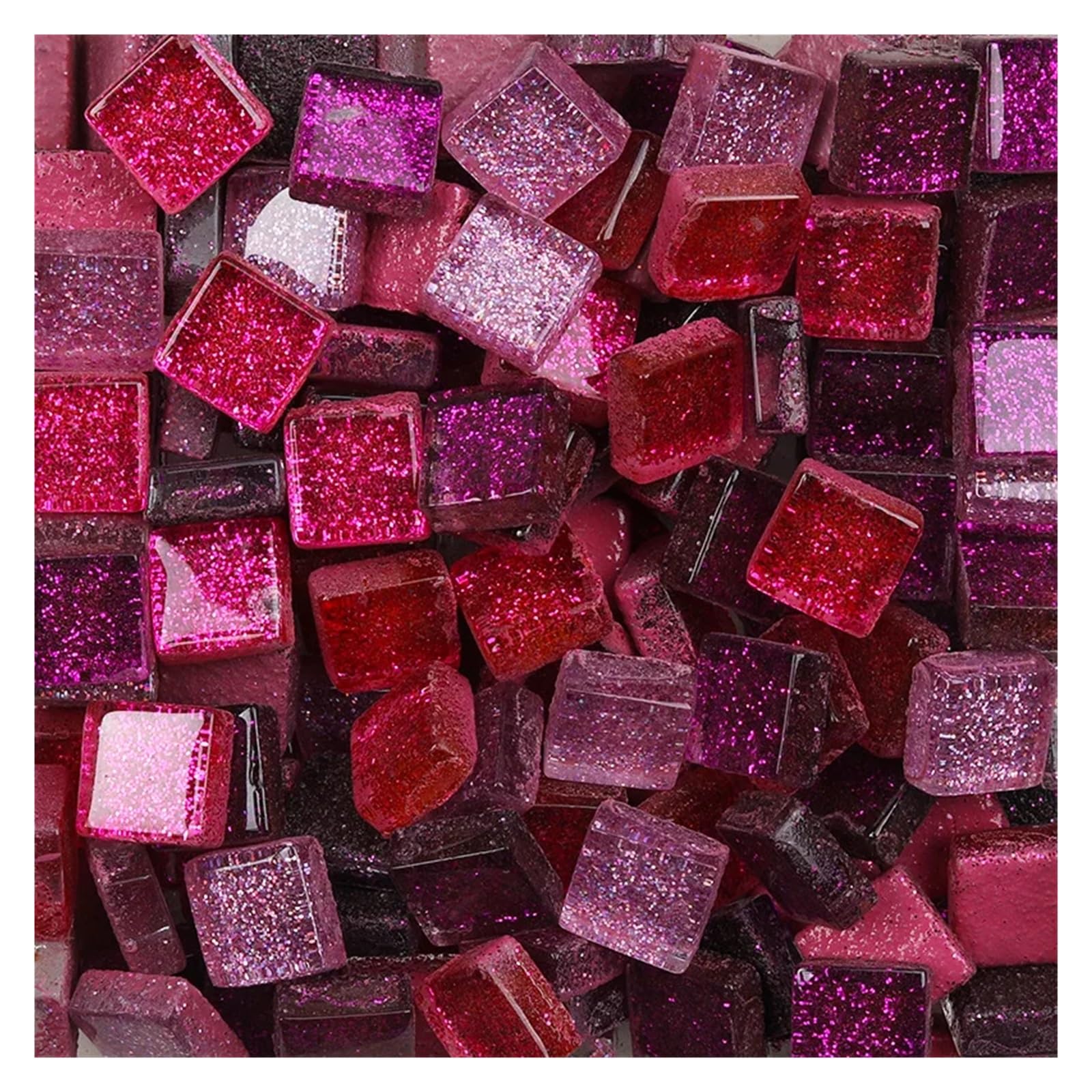 Xulvoz Color11 Mosaic Tiles 400G Diy Mix Color Glitter Glass Mosaic Stones Tiles Pebbles Crafts Material Puzzle For Making Arte