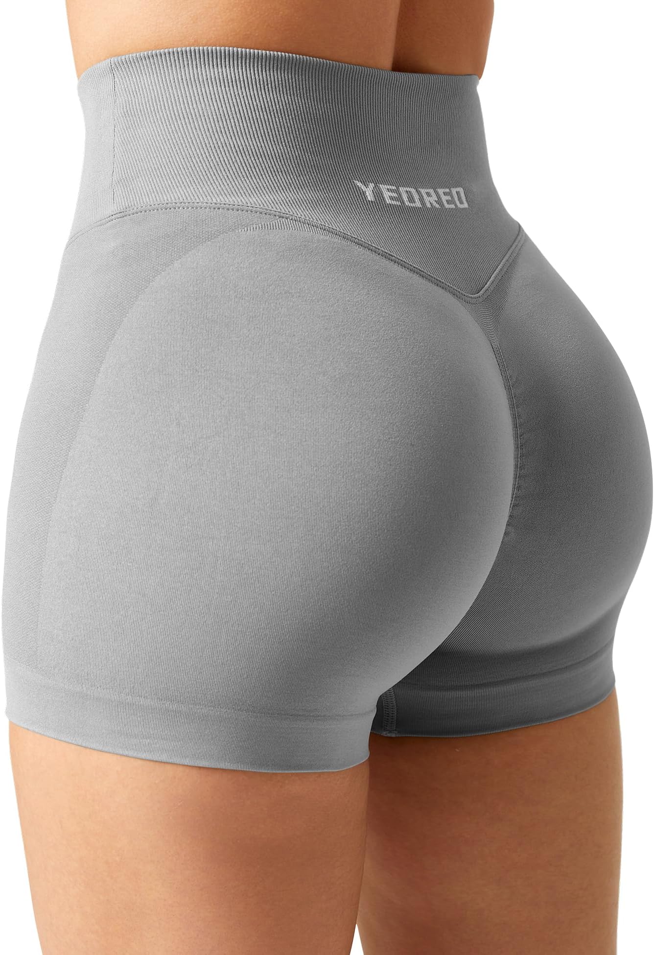 YEOREO Scrunch Butt Workout Shorts Women 3.5" Seamless V Cross Waist Sport Gym Amplify Shorts