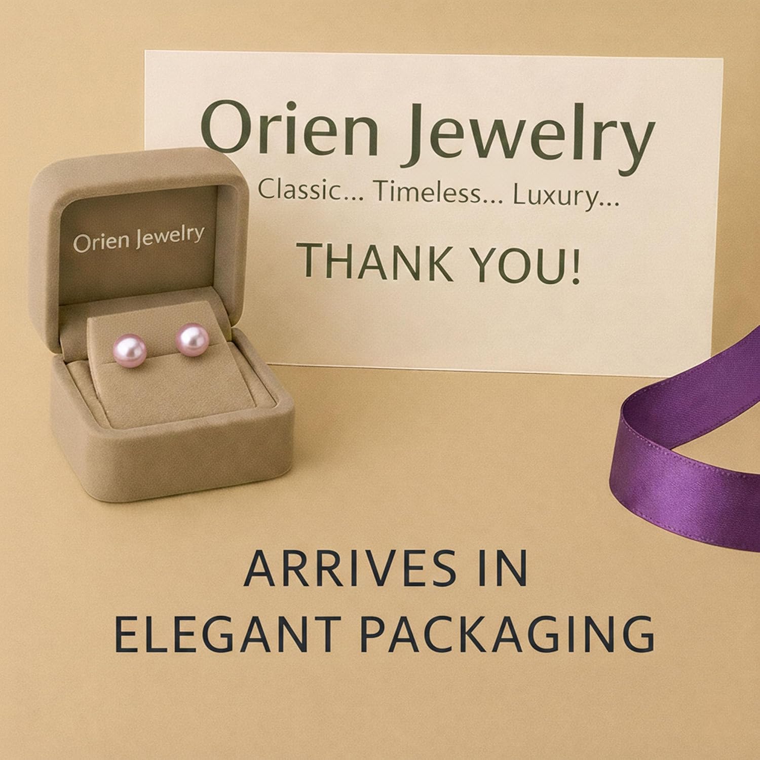 AA Grade 6-10mm Lavender Freshwater Cultured Pearl Stud Earrings, Sterling Silver Earring Studs, Natural Color Near Round, Gift Box and Certificate