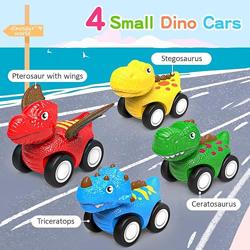 Miniatura 8 de ENJSD Juguetes para niños de 1, 2, 3, 4 años, juguetes 5 en 1 para edades de 2 a 4 años con 4 juguetes de dinosaurio para niños de 3 a 5 años,