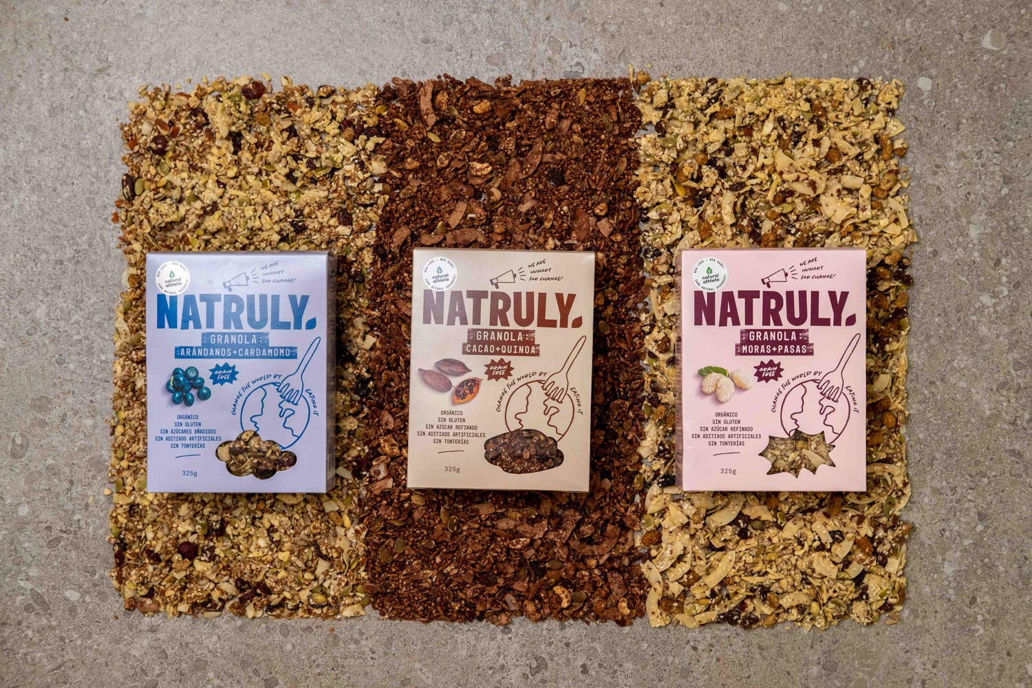 Granola BIO NATRULY, Frutos Secos y Semillas Sin Cereales, Sin Gluten y Sin Azúcar Refinado, Vegana, Sabor Cacao, Coco y Quinoa 325g