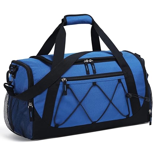 Vorspack Gym Bag for Men - 18 Inches Duffle Bag for Travel Duffel Bag with Shoe Compartment Lightweight Travel Bag for Gym Sports Overnight Weekender - Blue