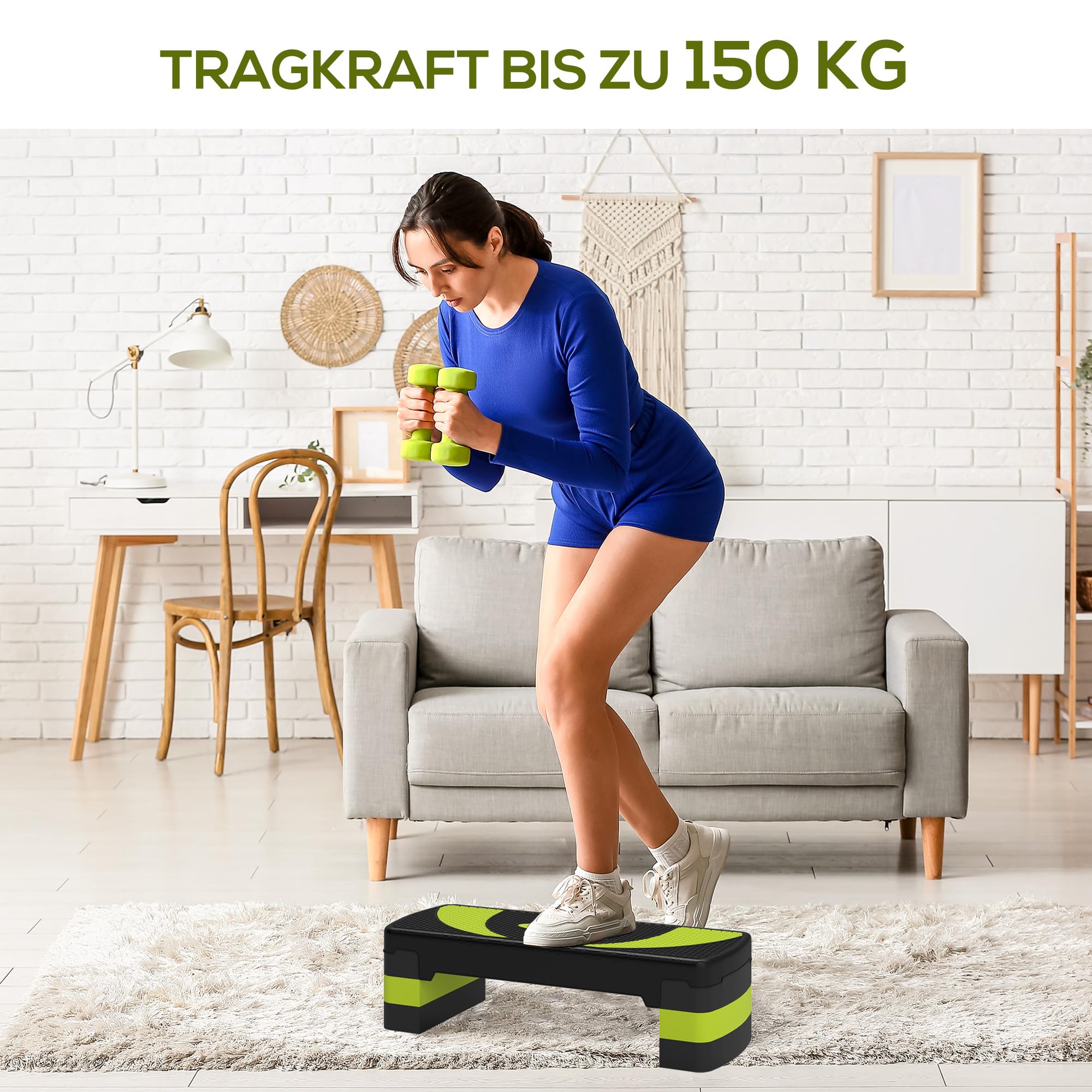 Step Fitness HOMCOM Per Aerobica - Stepper Regolabile 10-15 Cm, Portata 150 Kg, 68x29 Cm - Foto 12