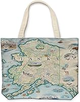 Vista 19 de Xplorer Maps Bolsa de lona con asas, bolsa de compras de comestibles de tela, bolsa reutilizable y ecológica, 100% algodón, lavable