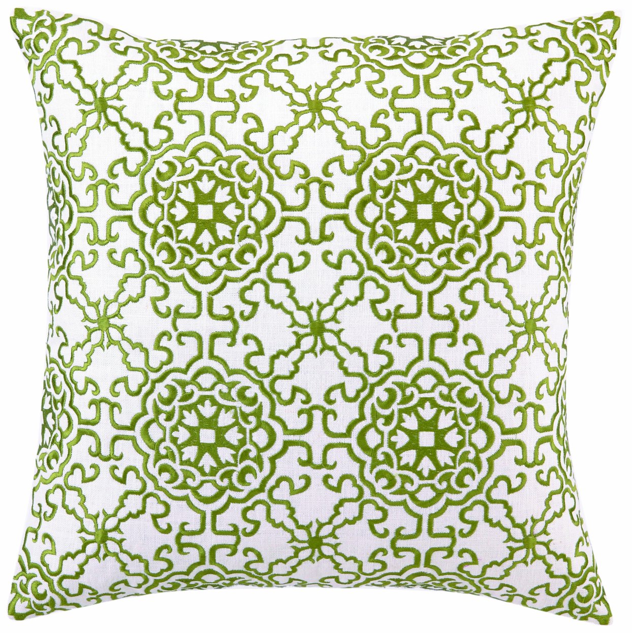 Peking Handicraft18 by 18-Inch Down-Filled Pillow, Seville, Green