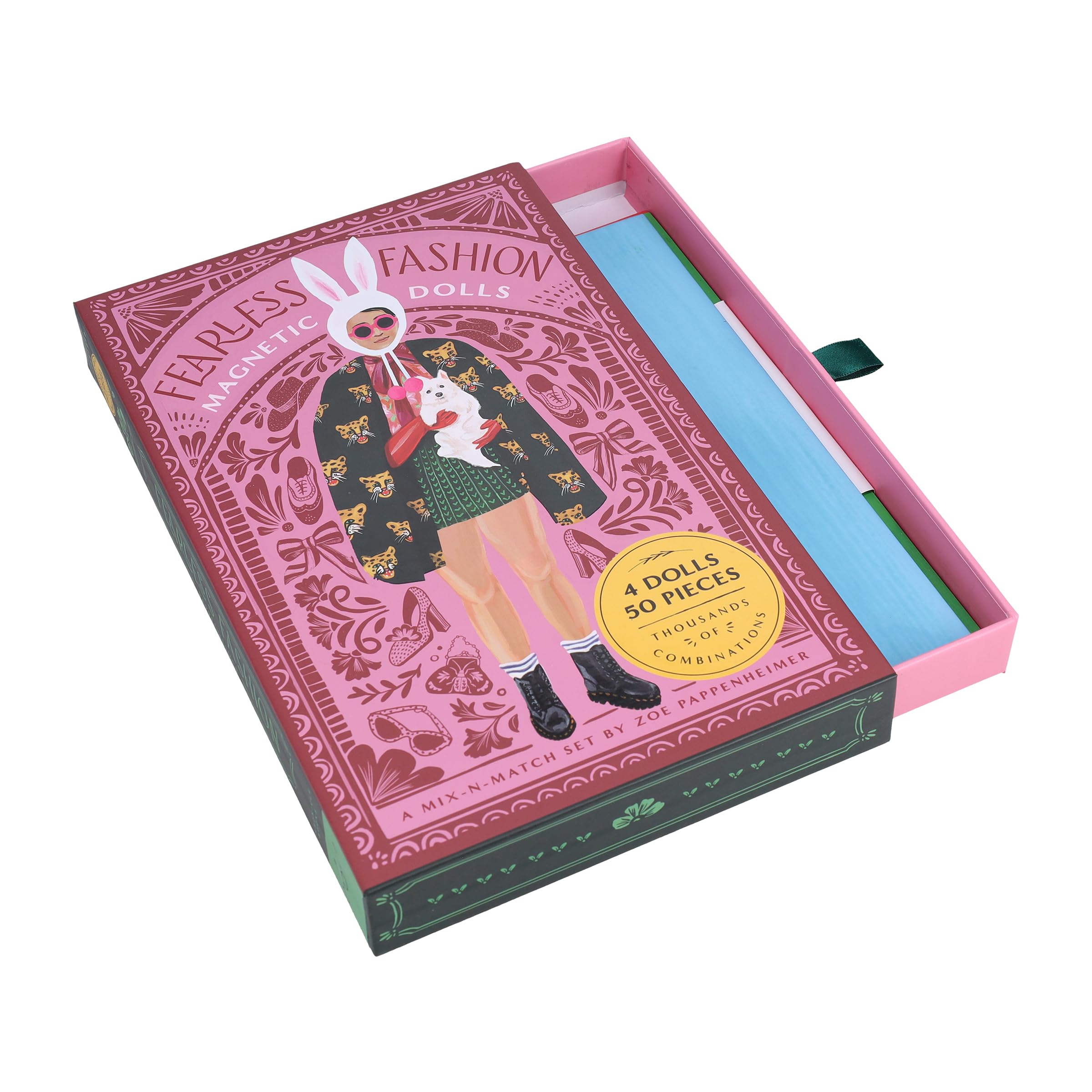 Chronicle Books Fearless Fashion Magnetic Dolls | Mix-N-Match Set | 4 Dolls, 50 Pieces, Thousands of Combinations