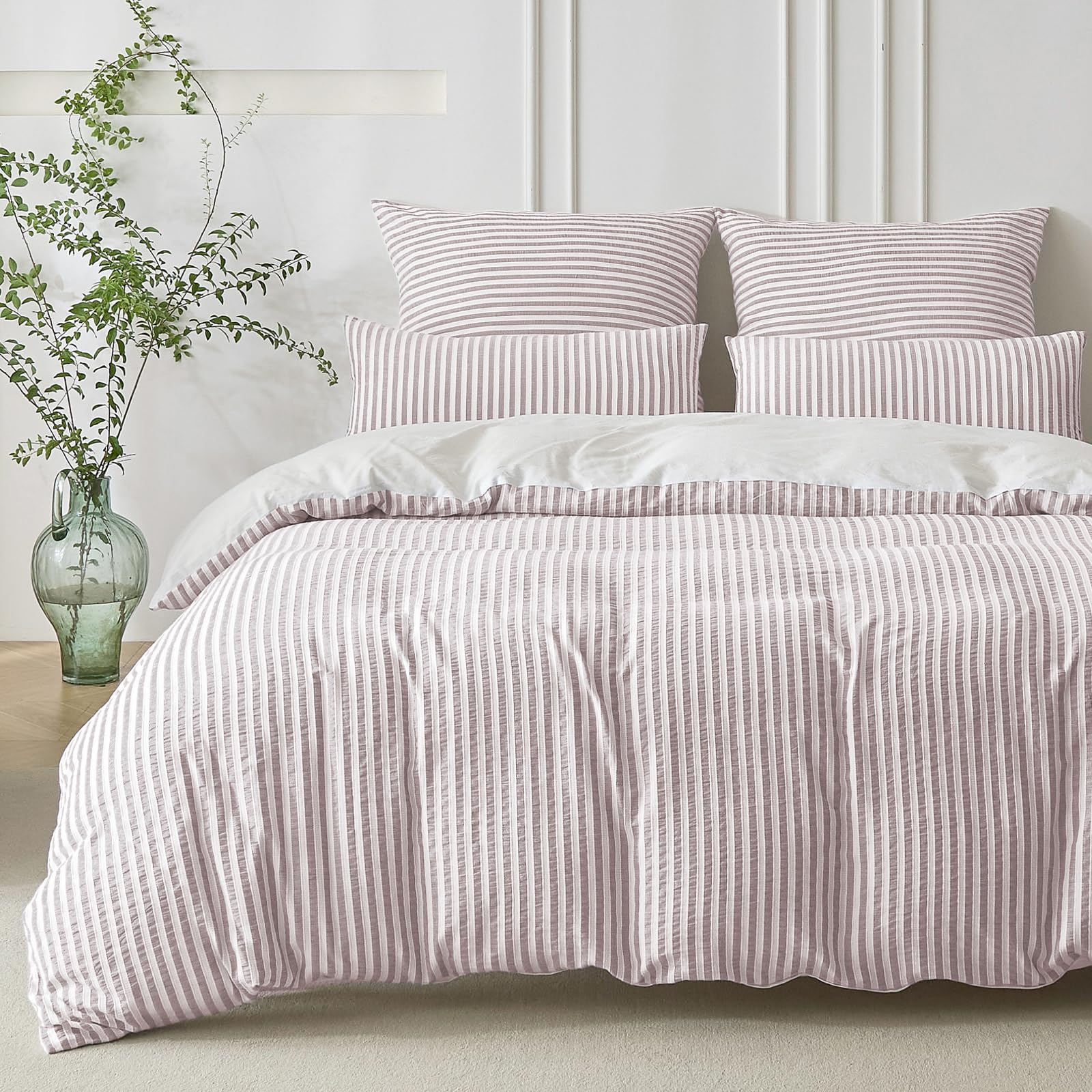 SOULFUL Gestreift Jacquard Gewaschene Baumwolle Bettwäsche Set