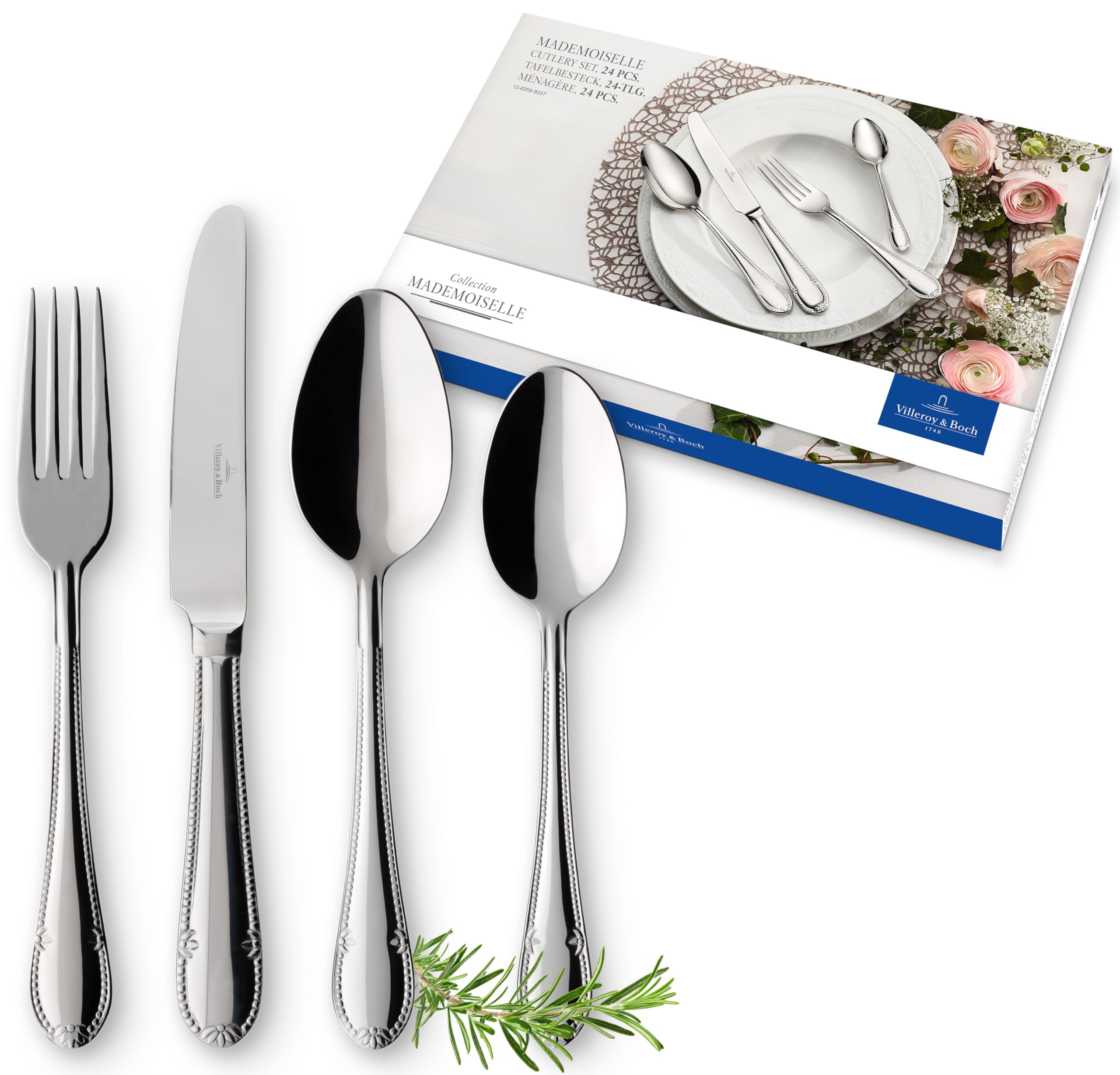 Villeroy & Boch Mademoiselle Couverts de table pour 6 personnes, 24 pièces, Acier inoxydable