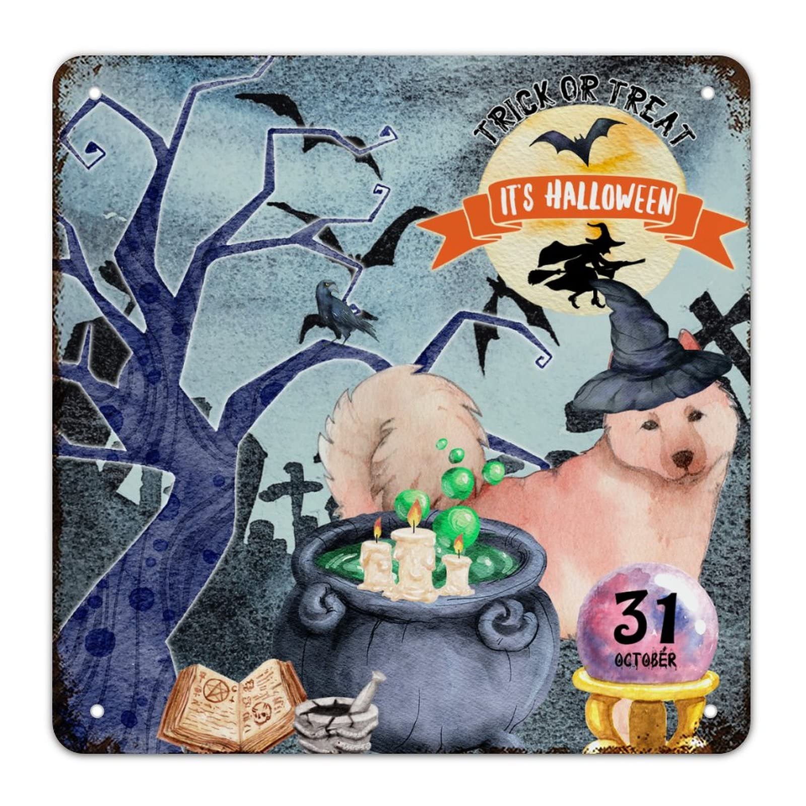 Plaque métallique Trick or Treat de qualité supérieure