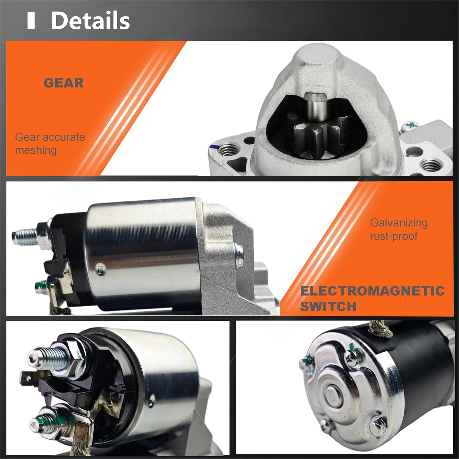 Starter Motor Compatible with Chrysler Sebring 07-10;for Dodge Avenger 08-10, Caliber 07-12, Journey 09-20;for Jeep Compass,Patriot 07-17Replace# 5034555AA, M0T32071,05034555AA,17994