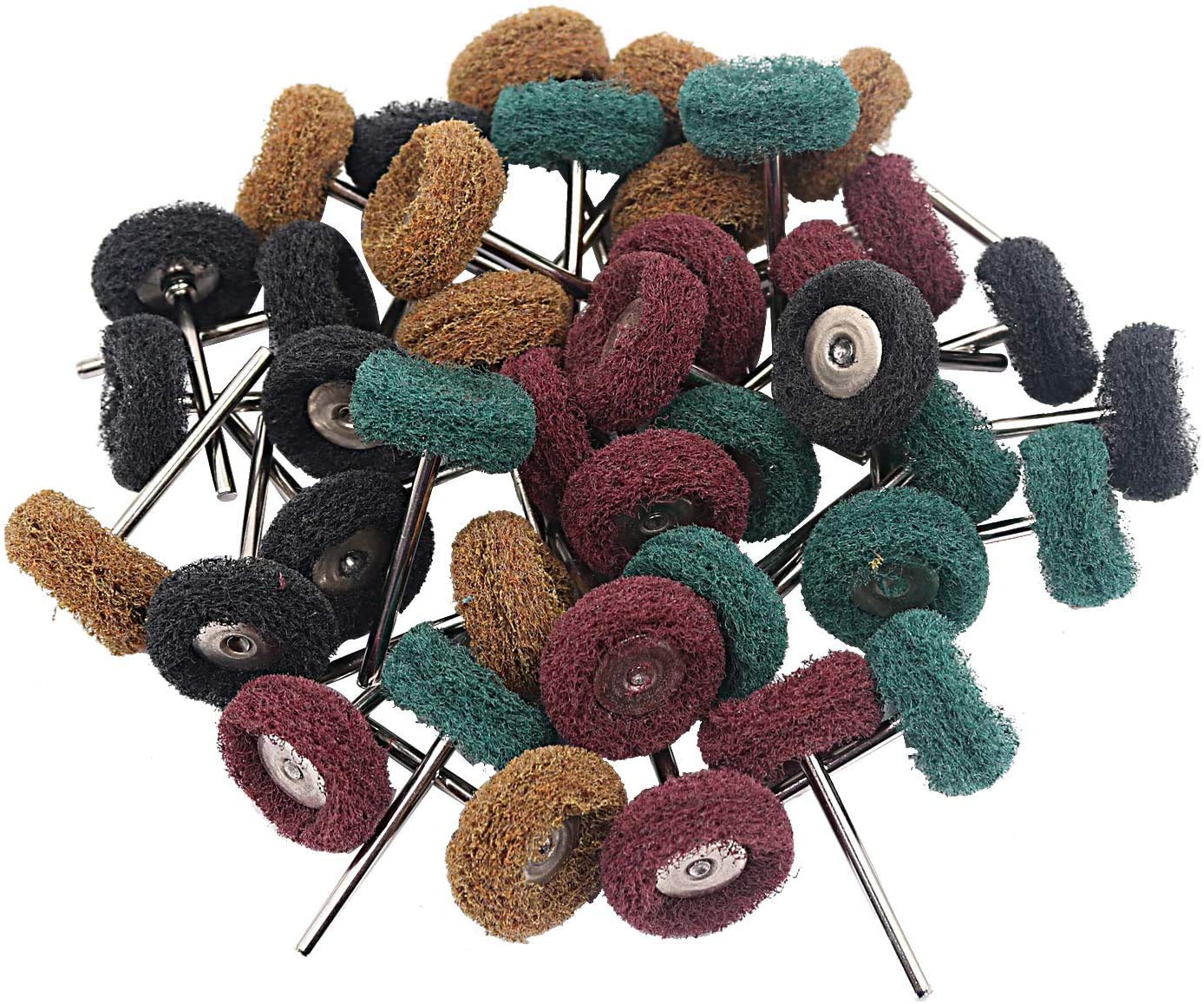 HEYMOUSAbrasive Wheel Polishing Buffing Wheels for Rotary Tool Grit Finishing Abrasive Buffs Set 40 Pieces 3mm