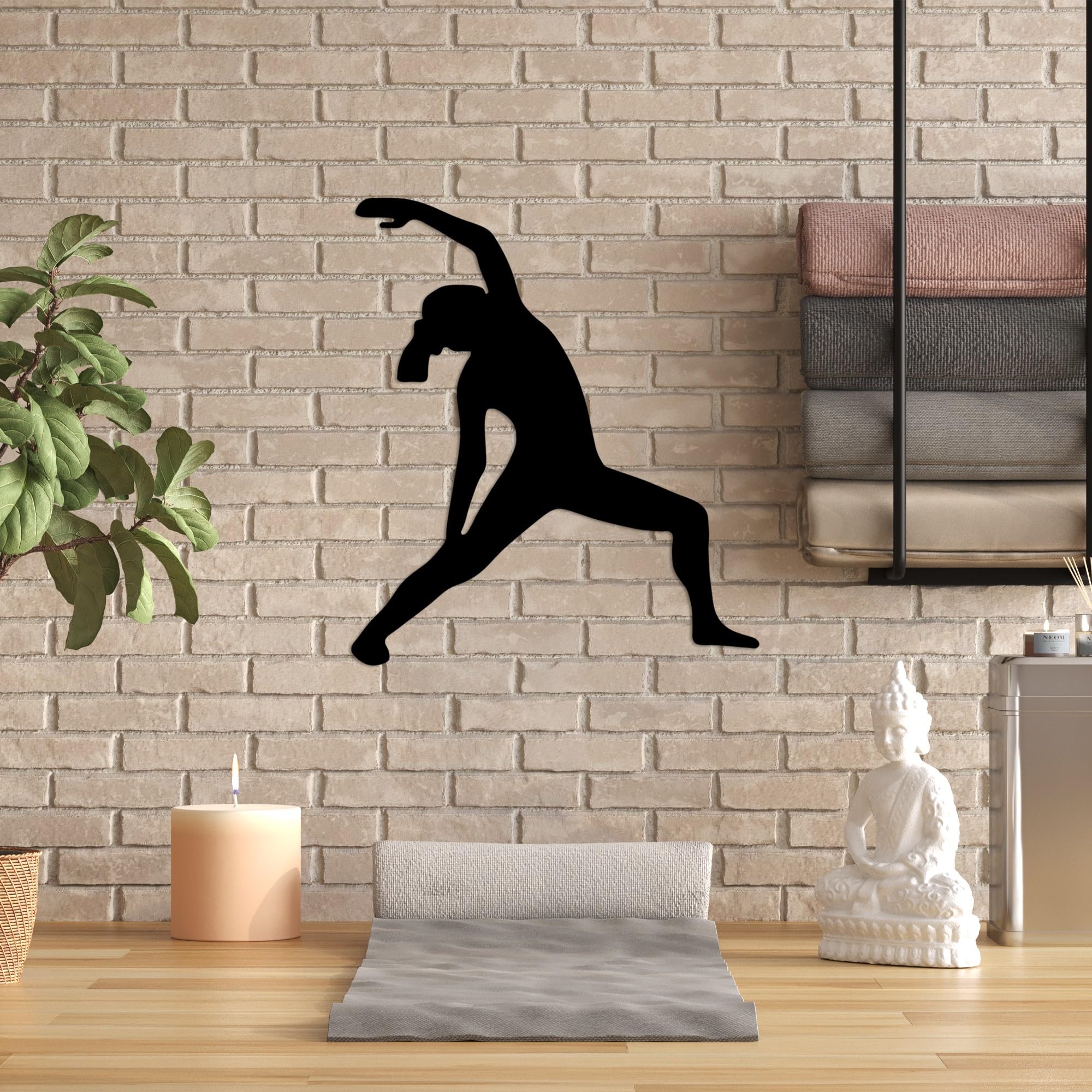 Art mural en métal noir 48x55cm pour décoration maison moderne
