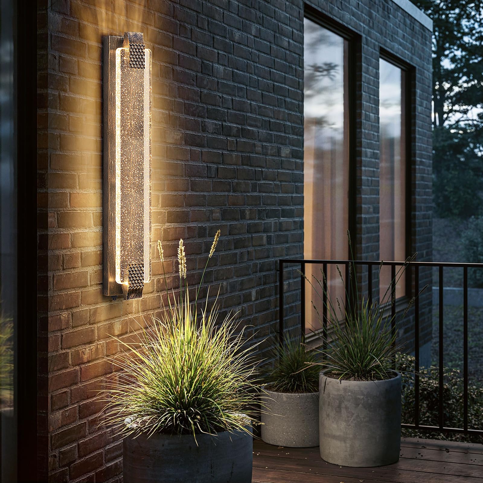 camuucci Dusk to Dawn Outdoor Light, 31.1 Inch LED Porch