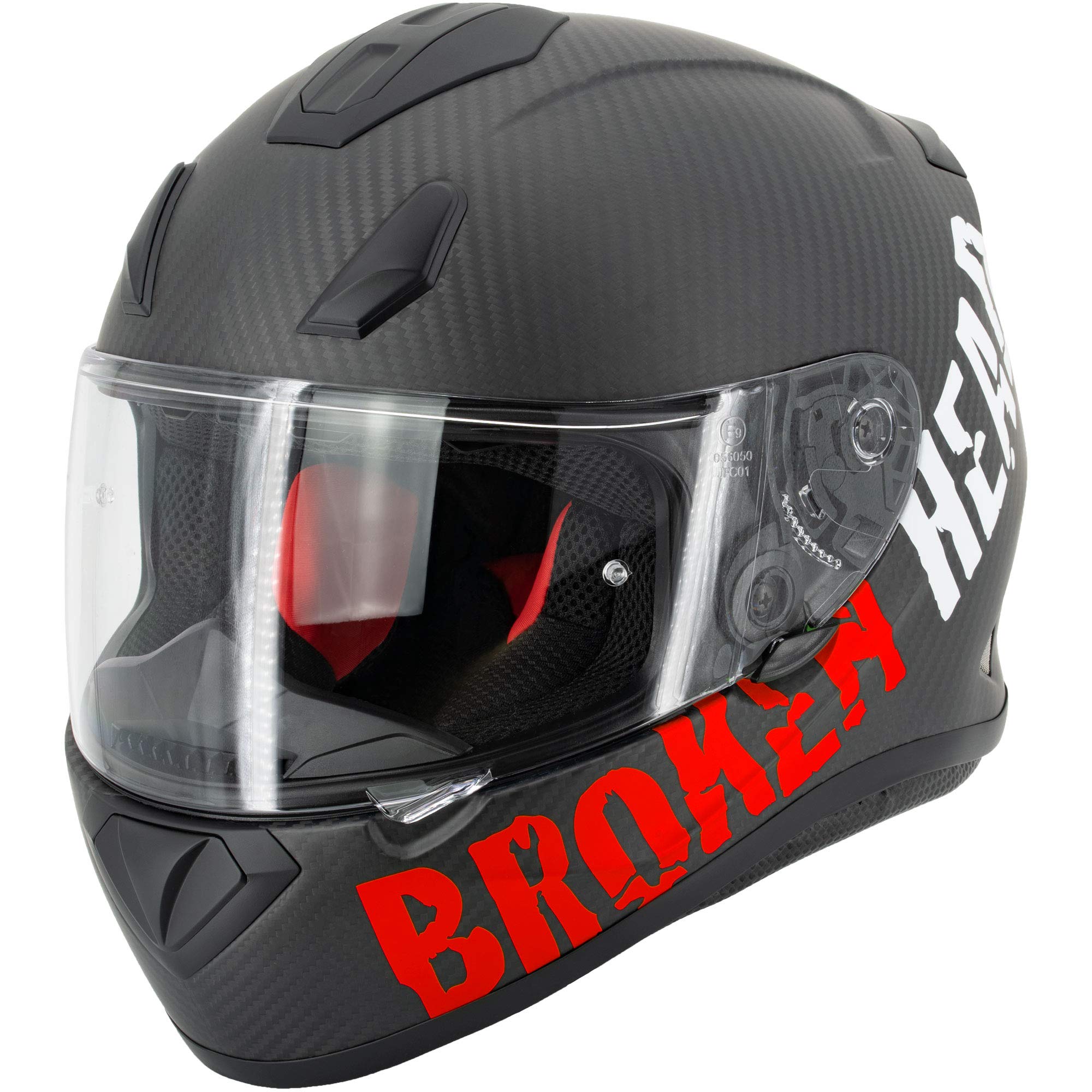 Broken Head BeProud Light Carbon Integralhelm | Extrem leicht ca. 1.050 Gramm, Carbonhelm, Für sportliches Fahren, Racing