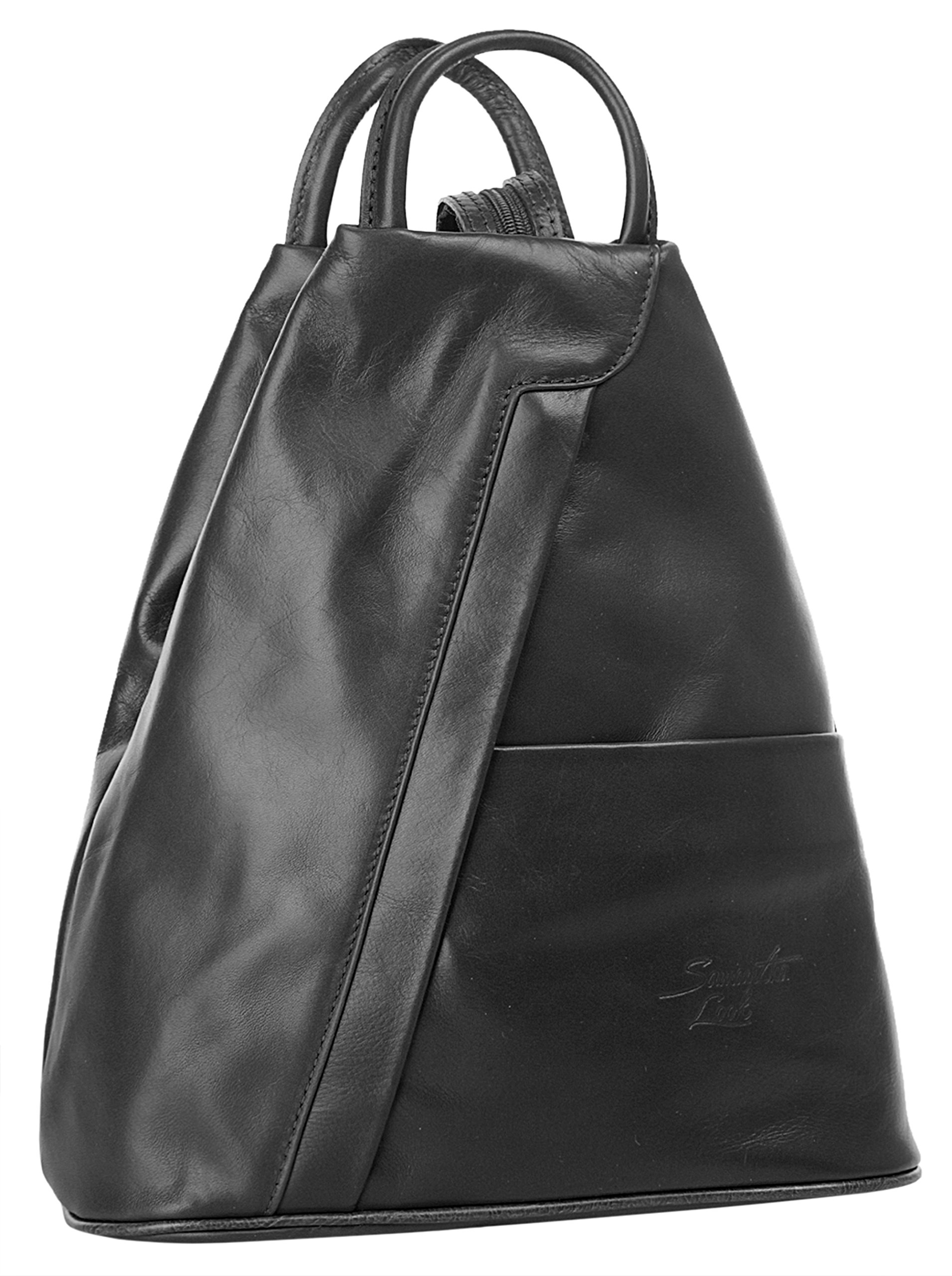 Damen Rucksack Echt Leder Made in Italy, Verstellbare Schulterriemen, Praktische Aufteilung, Vielseitiger Rucksack