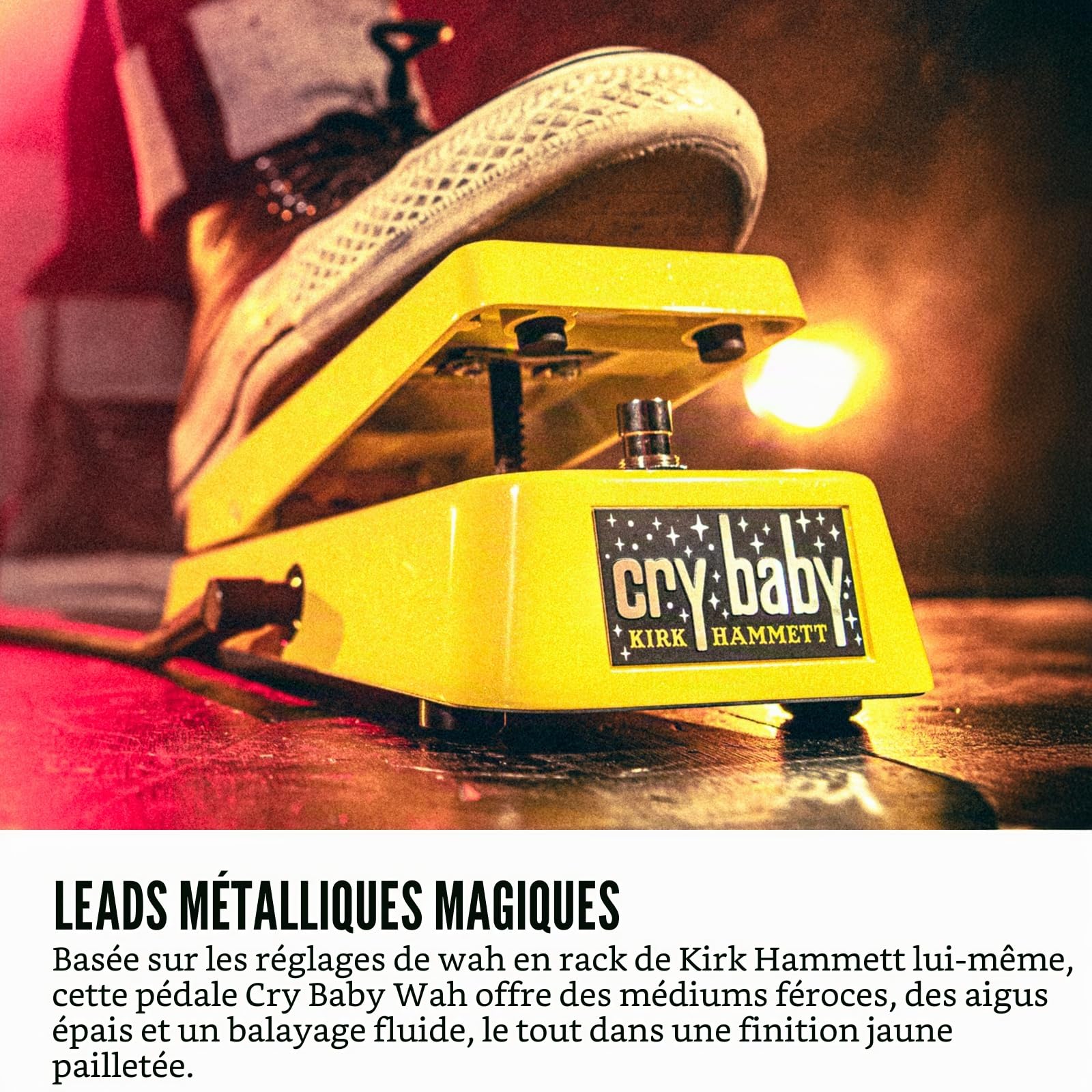 Jim Dunlop Kirk Hammett Cry Baby Wah Yellow Sparkle Edition KH95Y