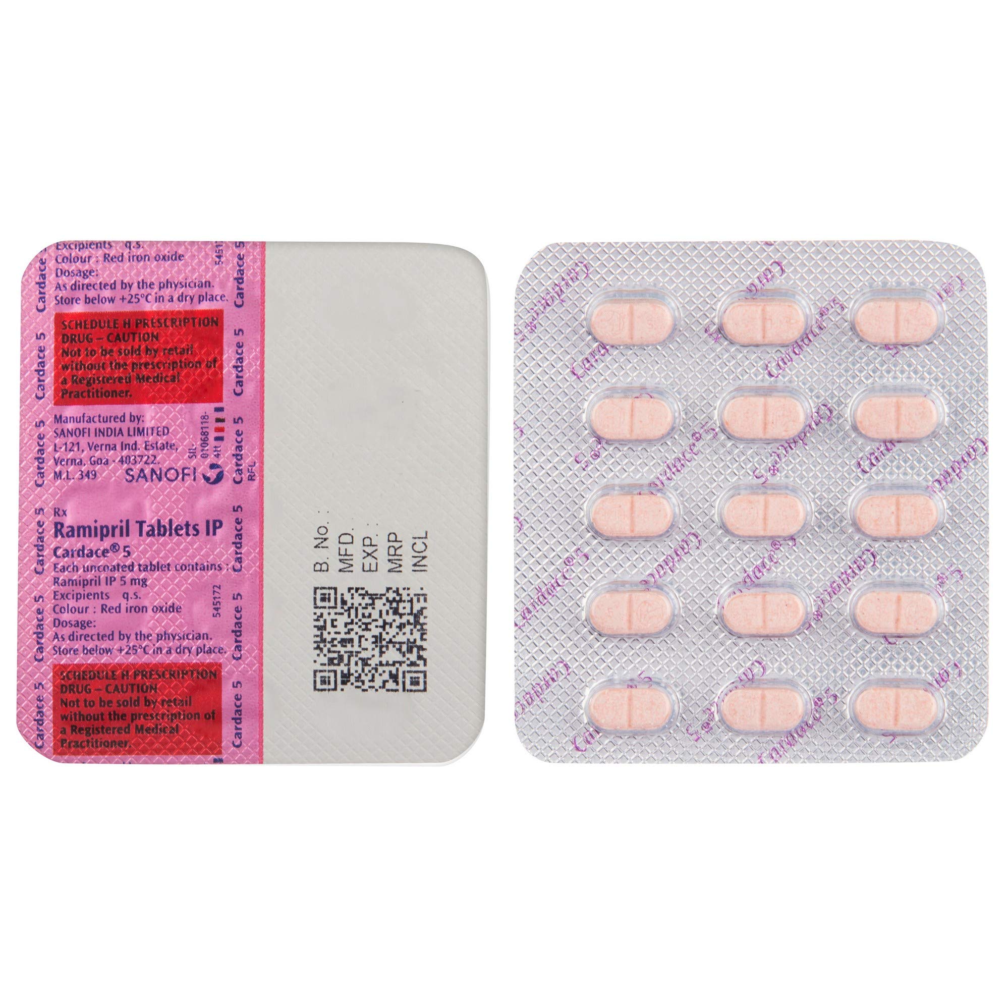 Cardace 5 - Strip of 15 Tablets