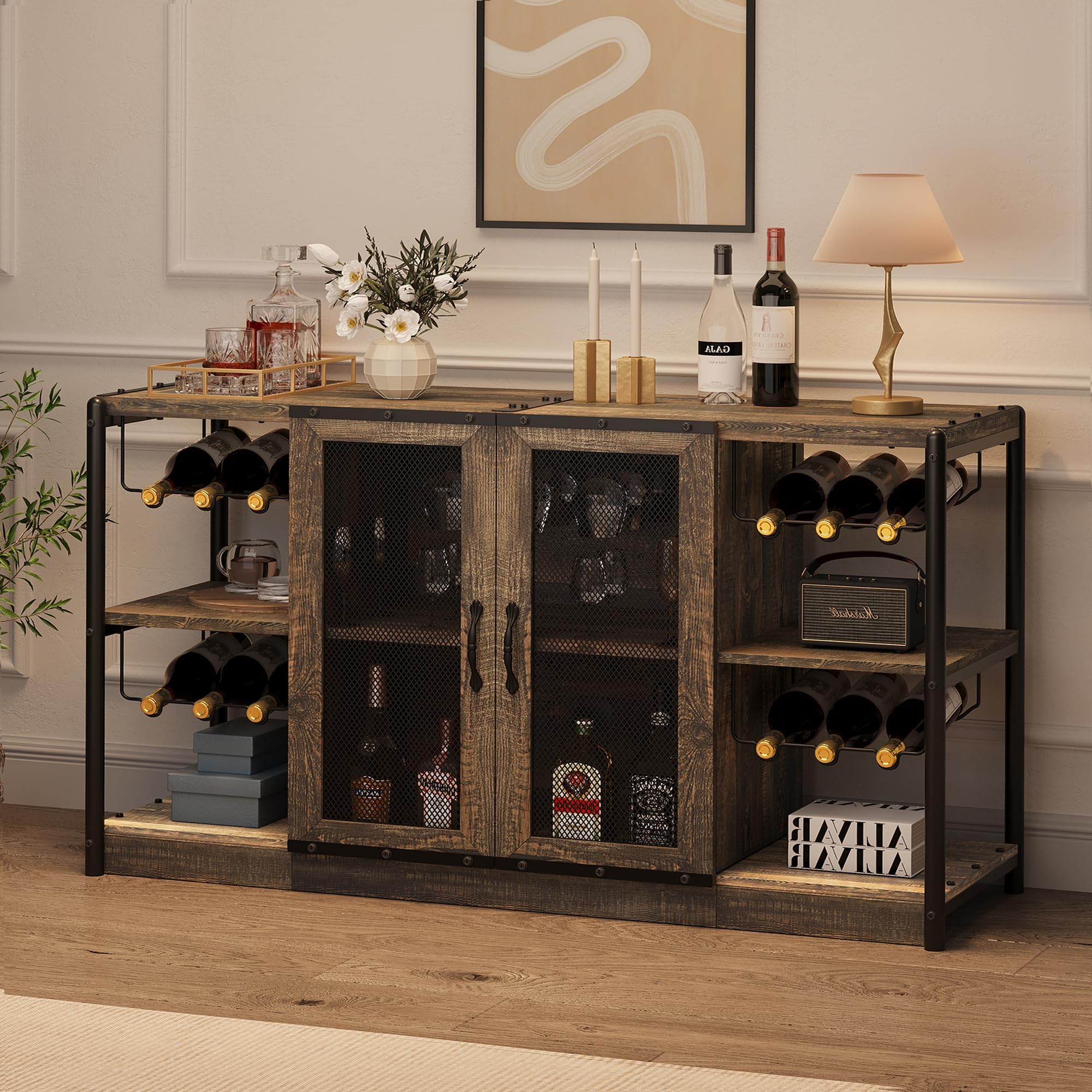 Amazon.co.jp: IDEALHOUSE 2024 ワインバーキャビネット – 工業用酒