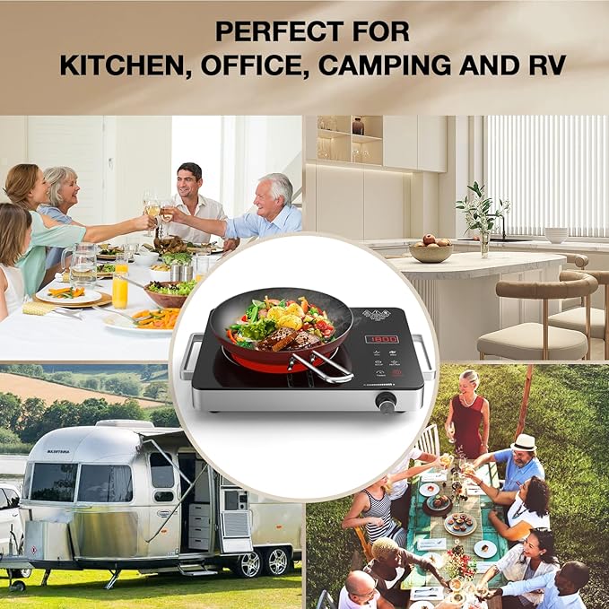 Estufa Vitrocerámica 1 Puesto 14.17" x 11.02" Portátil 110V miniatura 8