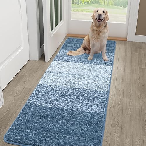 Vista 118 de Kitinjoy Tapete para puerta de interior y exterior, 48 x 32 pulgadas, antideslizante, absorbente, atrapador de suciedad, de perfil bajo, lavable