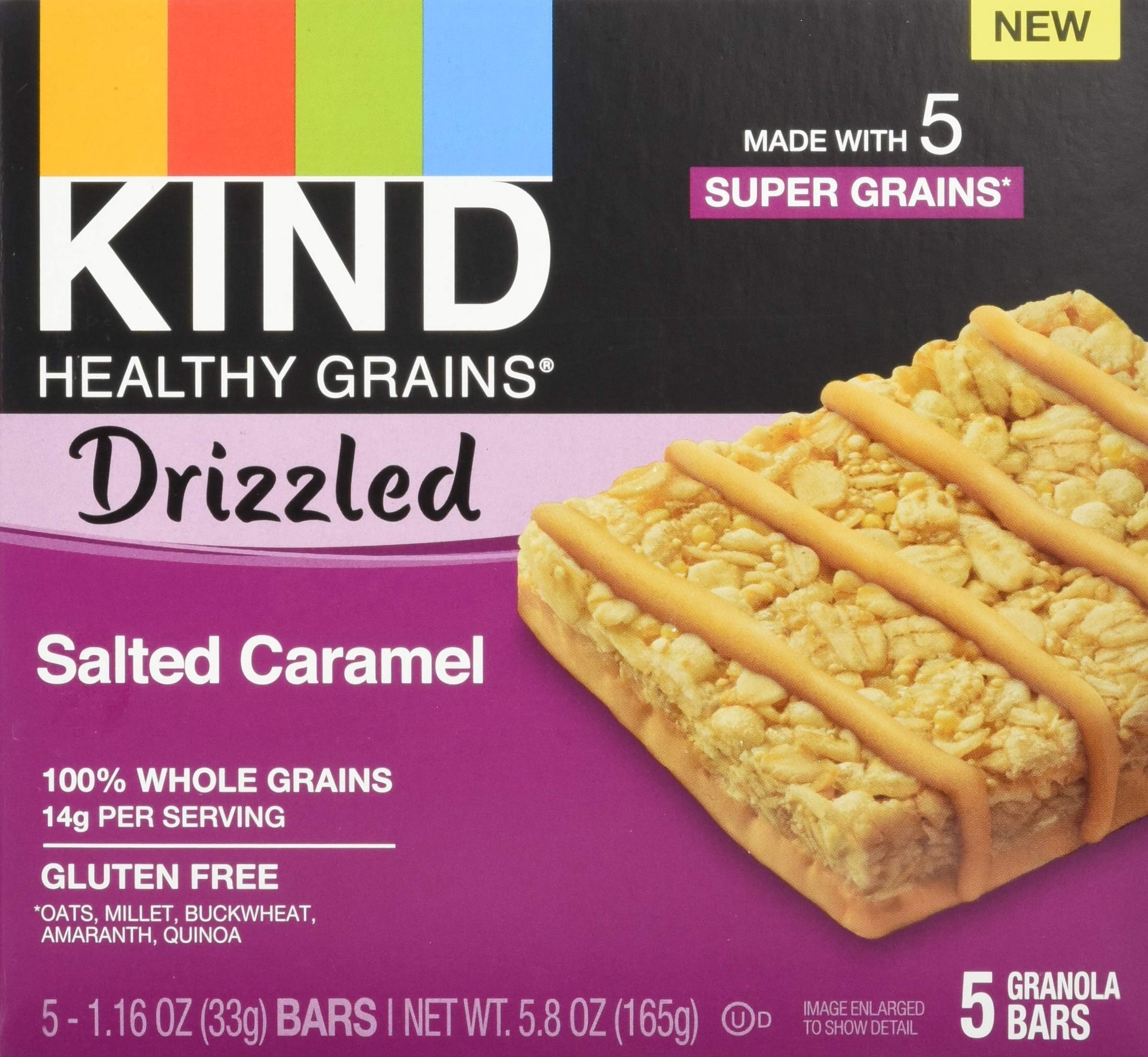 KINDSalted Caramel Drizzled Bars 5 Count, 5.8 OZ