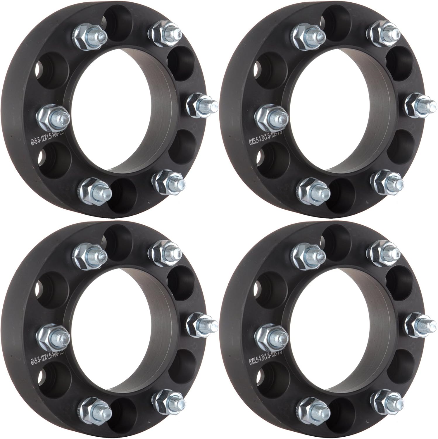 Best Cyber Deals 🔥 WHEELTECH 4 Pieces 6 Lug Hub Centirc 1.5 inch Wheel Spacers 6x5.5 Black fit for 2007-2014 for FJ Cruiser2001-2007 for Sequoia