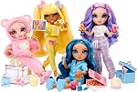 Rainbow High Jr High PJ Party-Sunny (Yellow) 9” Posable Doll with Soft Onesie, Slippers, Play Accessories, Kids Toy Ages 4-12 Years