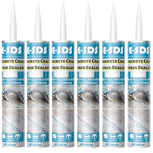 Miniatura 8 de E-SDS Llenador de grietas de hormigón y sellador autonivelante, construcción de poliuretano, sellador flexible para grietas horizontales, gris, 10.5