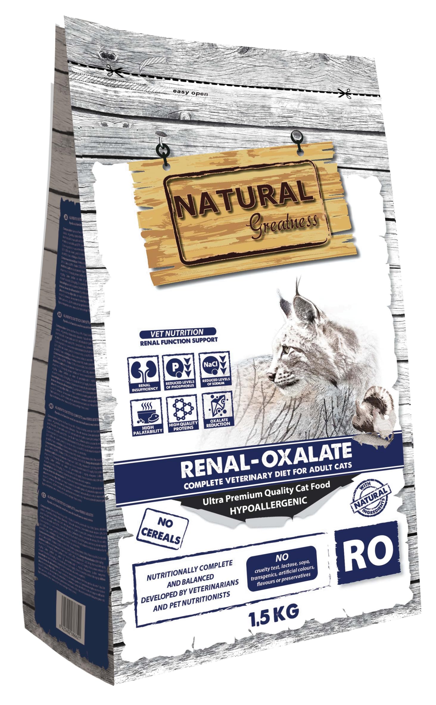 Natural Greatness - Dieta Vet Cat Renal-Oxalaten - dietetyczna dieta 1,5 kg