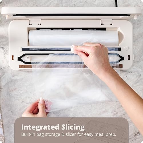 Miniatura 2 de Greater Goods Sellador al vacío potente, compacto, con funciones 4 en 1, cortador integrado y bolsas de sellado al vacío, ideal para almacenamiento