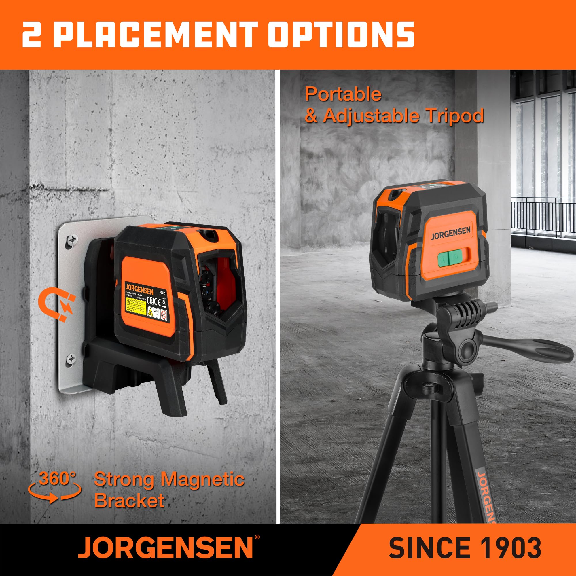 Jorgensen Laser Level - 100FT Cross Line -8