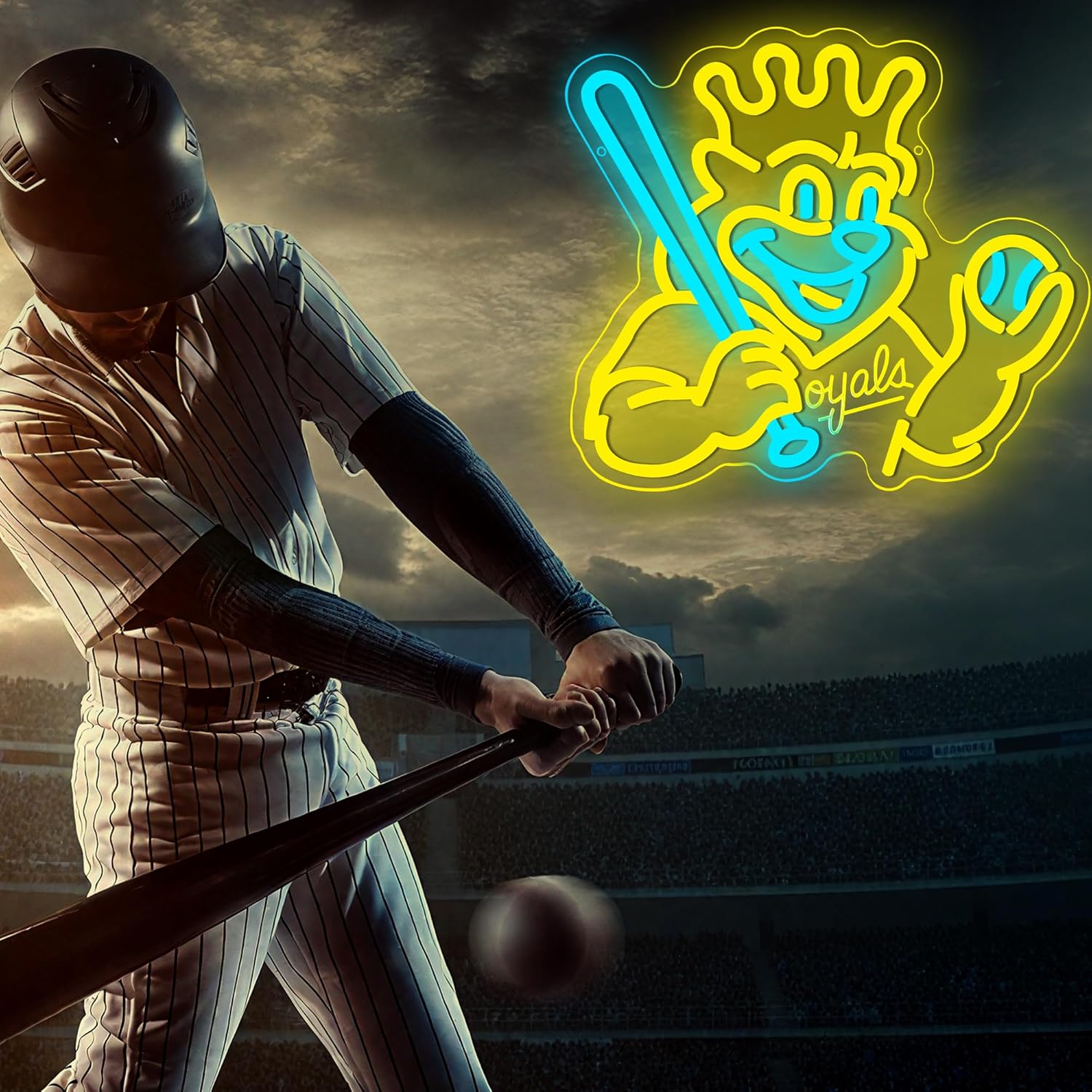 Baseball Neon Sign for Wall Decor Baseball Team Dimmable Led Neon Sign for Man Cave Bedroom Sport Club Garage Party Bedroom Dorm Birthday Gift for Fans Size 12.5 * 14 In(ZYLD302) - Image 4