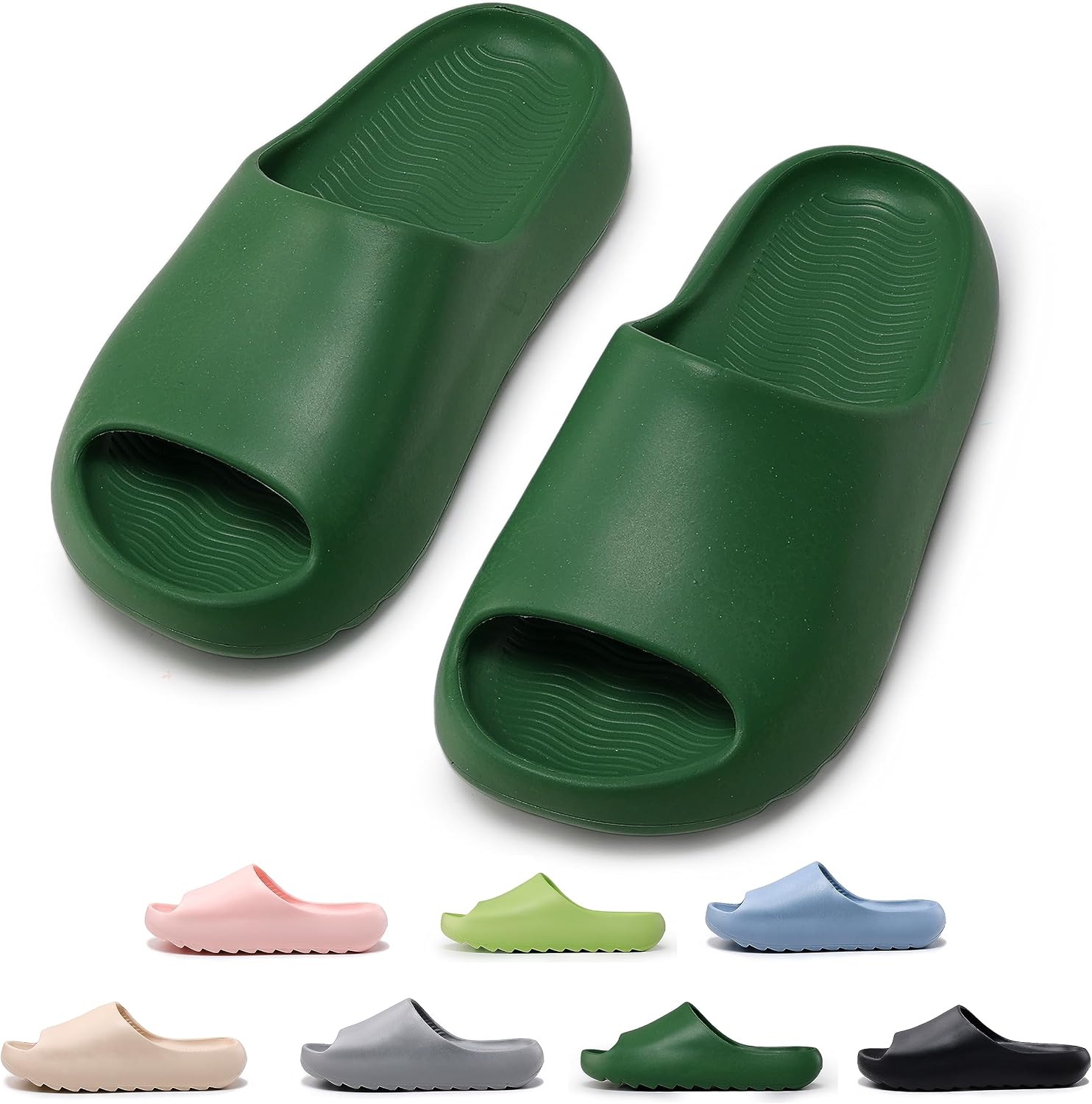 sharllen Cloud Slides for Kids Lightweight Non-Slip Pillow Slippers Open Toe Comfy Toddler Boys Girls Cloud Cushion Slide Sandals for Indoor Outdoor Bathroom Shower Pool Beach Slippers