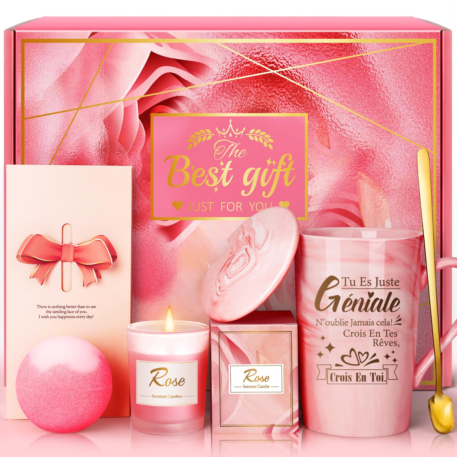 Coffret Cadeau Anniversaire Femme Élégant Et Personnalisé - Idée Cadeau Originale Pour Maman, Amie, Sœur, Collègue