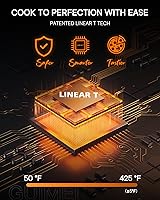 Vista 7 de NuWave Brio 15.5Qt Horno y freidora de aire con asador, tamaño X-grande para familia, potente 1800W, 4 posiciones de parrilla, controles