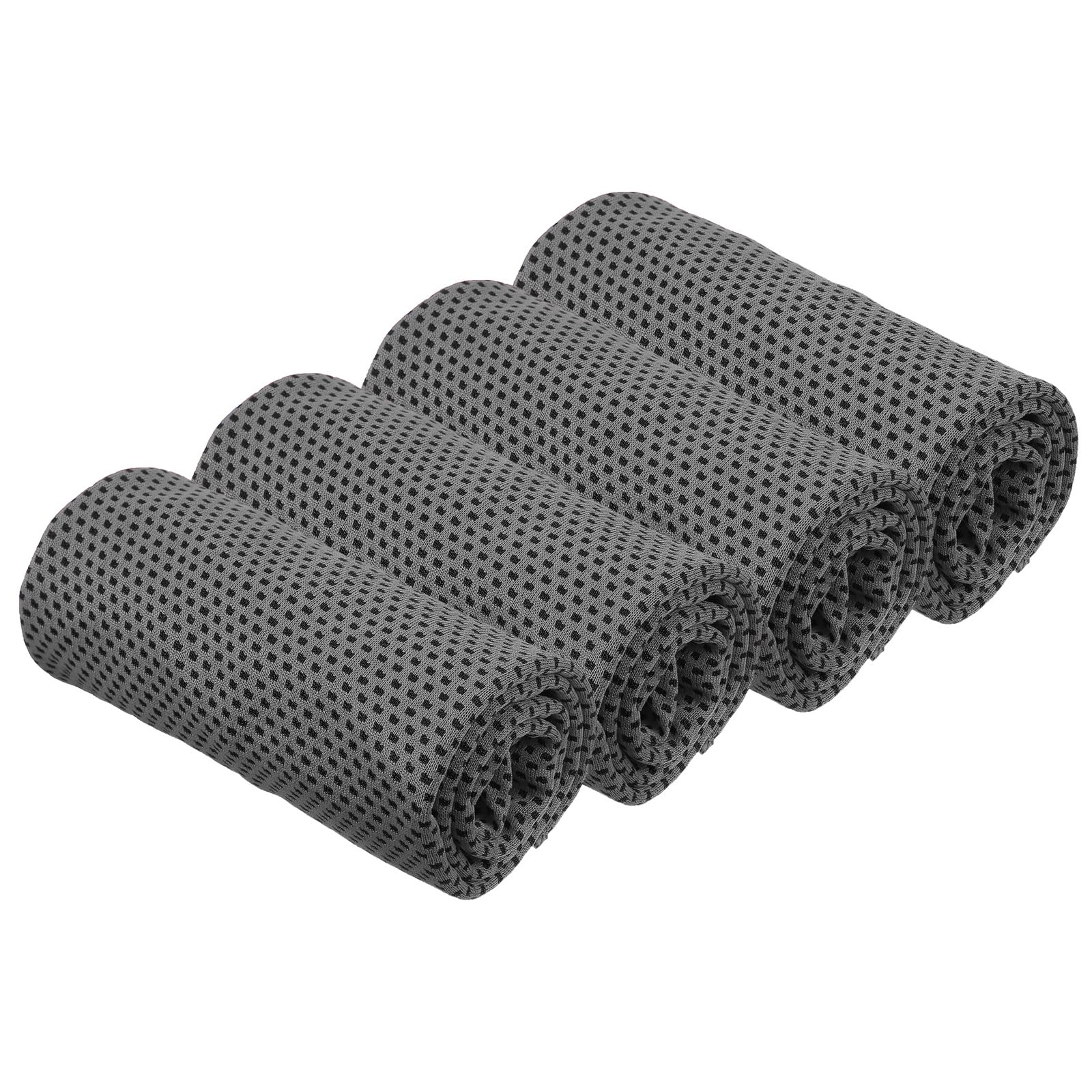 PATIKIL Cooling Towel 40"x12", 4 Pcs Ice Towel for Neck and Face, Soft Breathable Chilly Sweat Absorbing for Yoga Sports Camping Fitness Running Golf, Dark Gray
