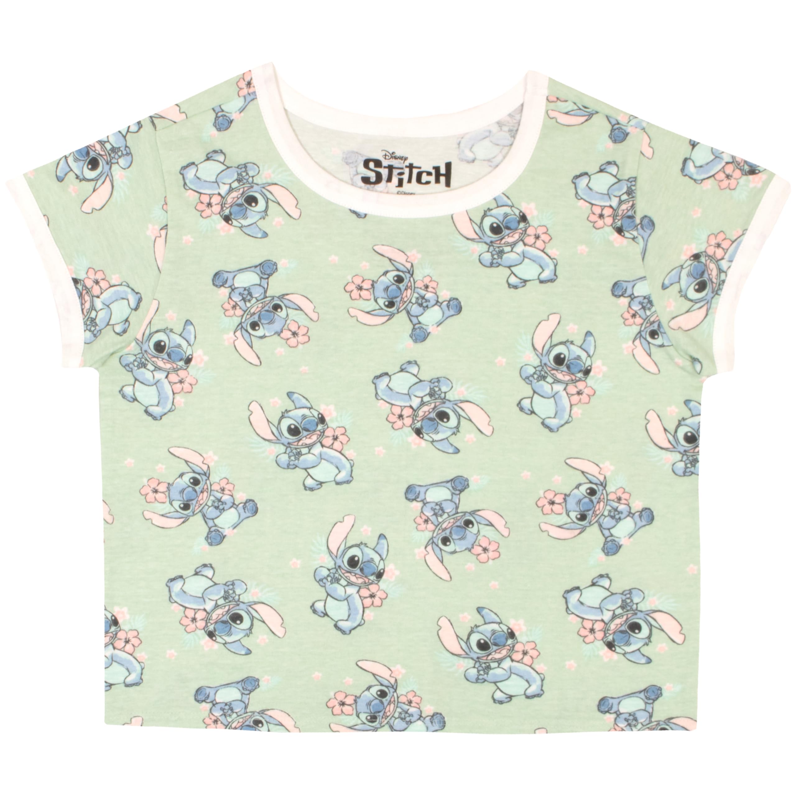 Disney Lilo and Stitch - Maglietta a maniche corte per ragazze, con stampa di Lilo & Stitch, confezione da 2