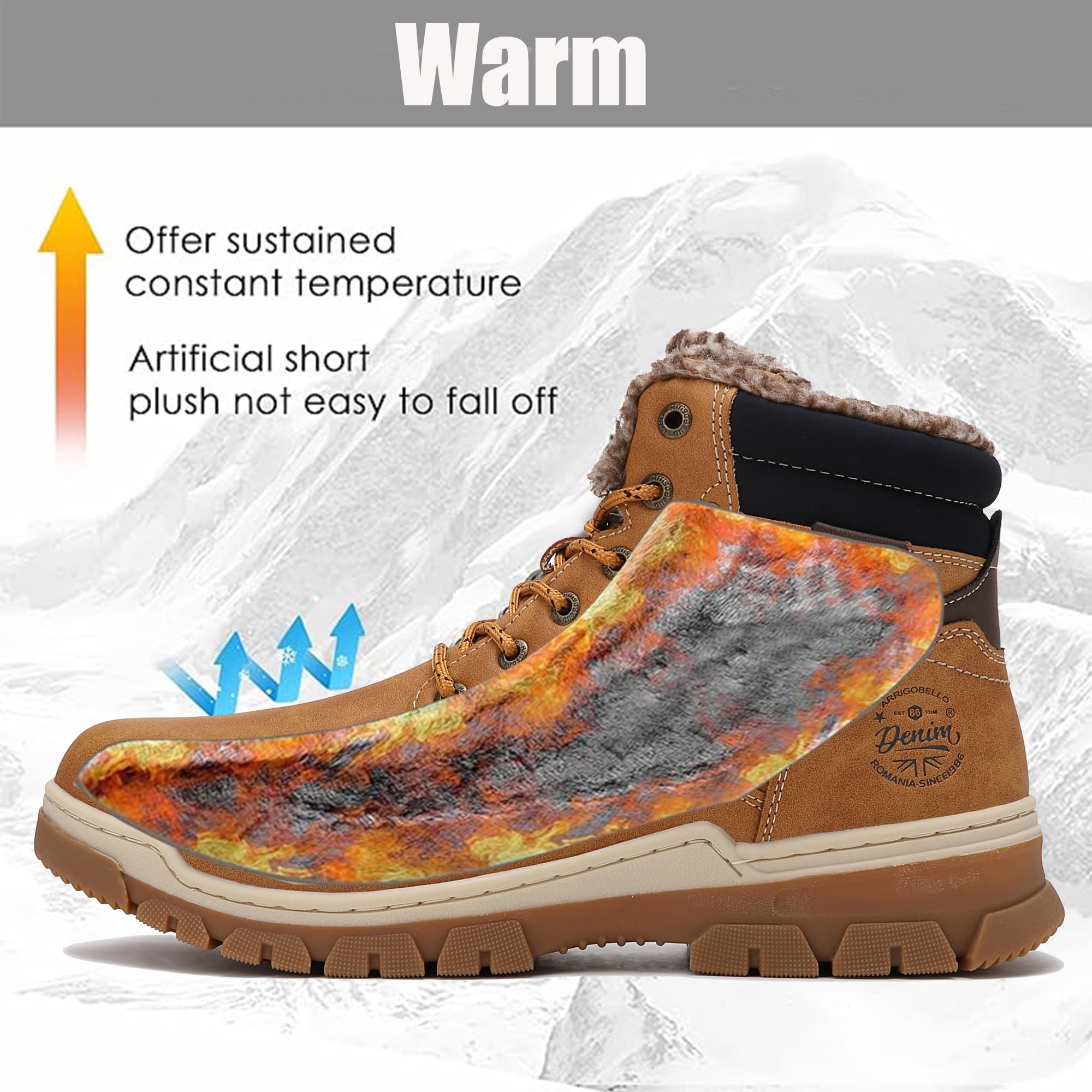 ARRIGO BELLO Stivali Uomo Invernali Scarpe Inverno Calda Foderato Montagna Antiscivolo Trekking Boots Scarponcini Neve Taglia 41-46EU
