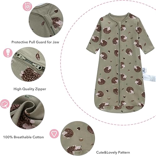 Miniatura 3 de Saco de dormir de manga larga, bolsa de dormir para bebé 100% algodón de 0-18 meses, manta vestible súper suave, saco de dormir para niños pequeños