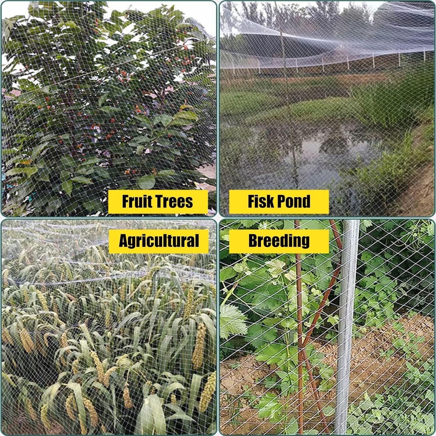 Rete da giardino (rete commerciale for uccelli for piante/alberi frutto/fragole) recinzione in plastica resistente bianca barriera for animali(5x10m/16.4x32.8ft)